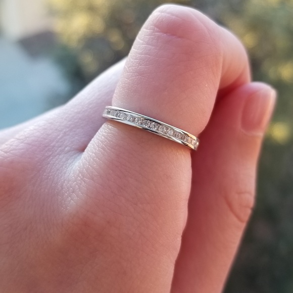 Vintage Jewelry - Channel Sterling Eternity Band